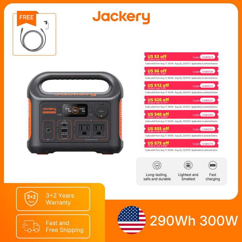 Usb Charger Dynamo - Jackery Taşınabilir Güç İstasyonu Explorer 300New,