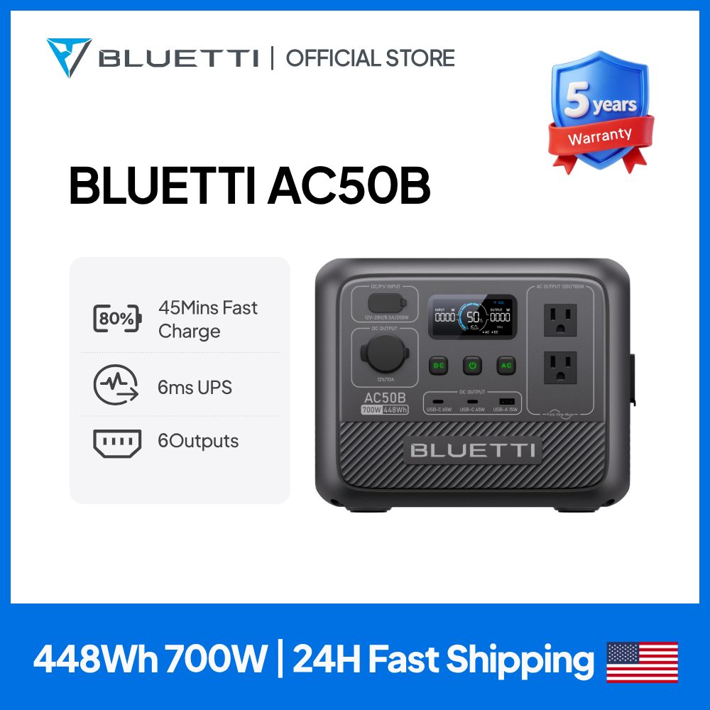 Usb Charger Dynamo - BLUETTI AC50B Taşınabilir Güç İstasyonu 700W