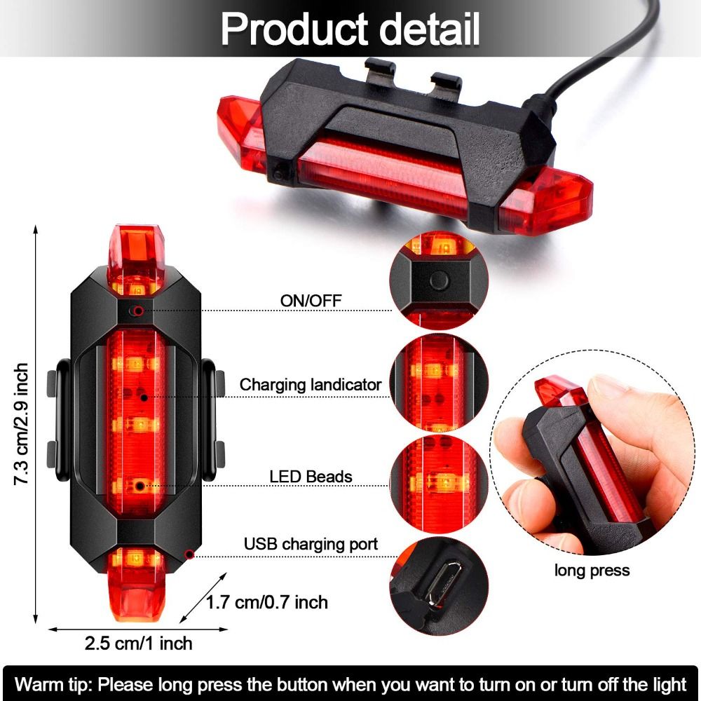 Arka bisiklet ışığı USB ile şa - Cycling In City incelemesi ve fiyatı